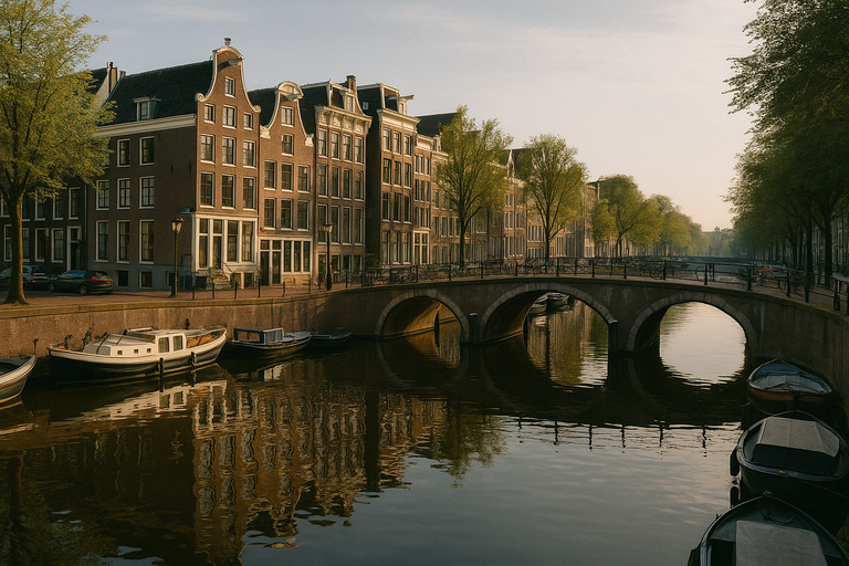Restaurant terrace on Amsterdam canals