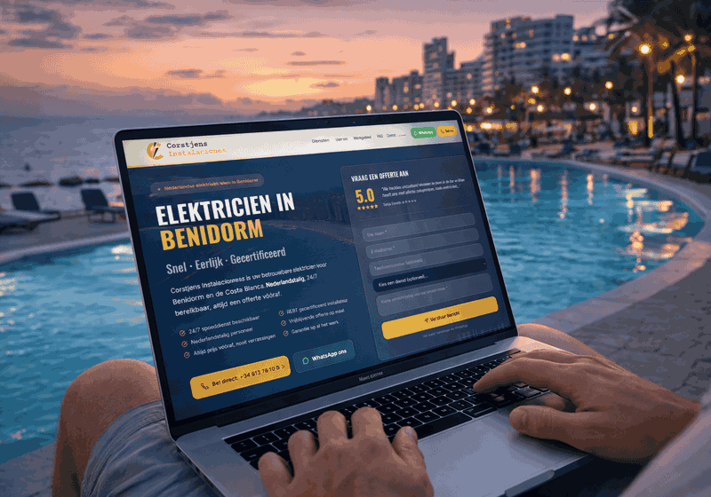 Corstjens Instalaciones website mockup