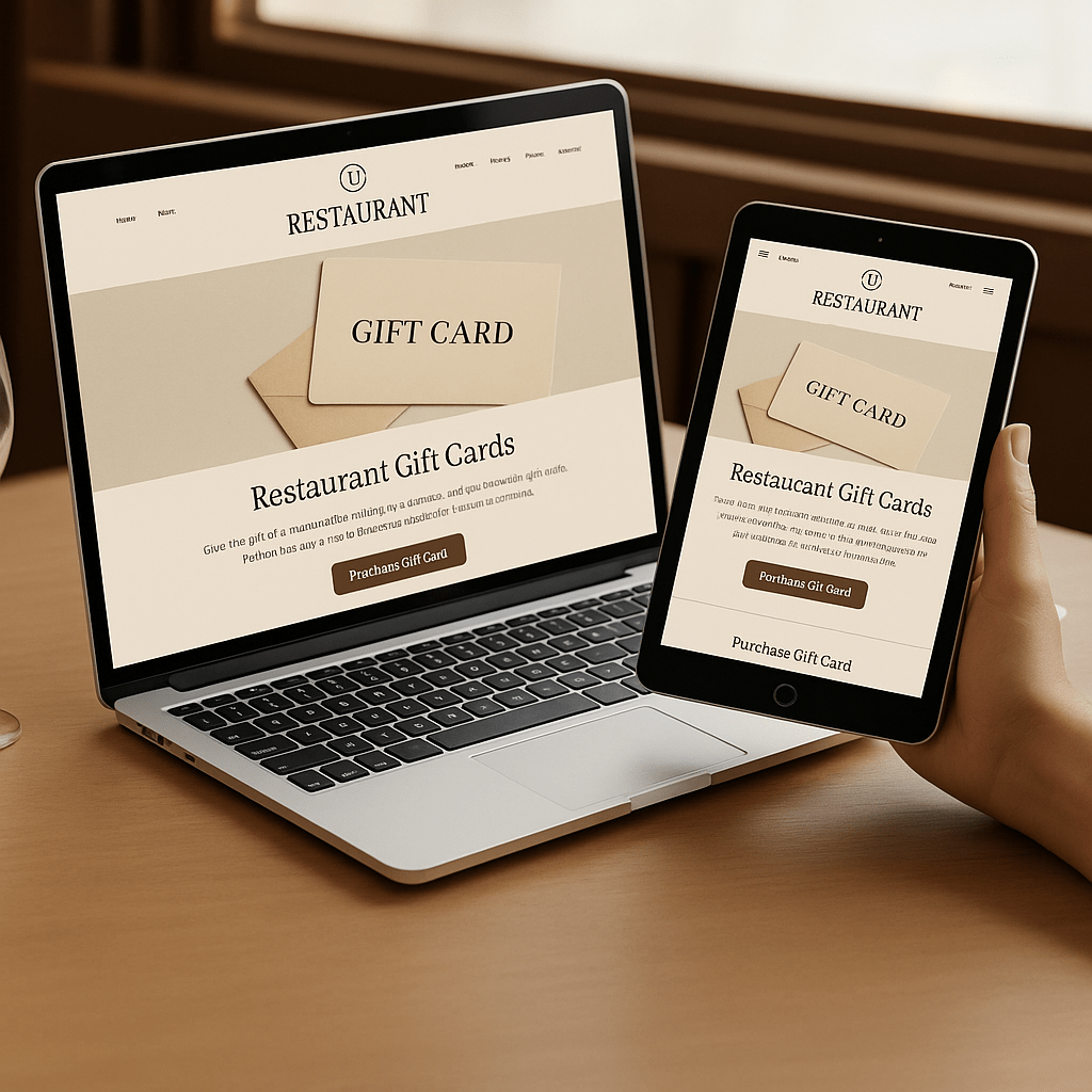 Restaurant gift card system